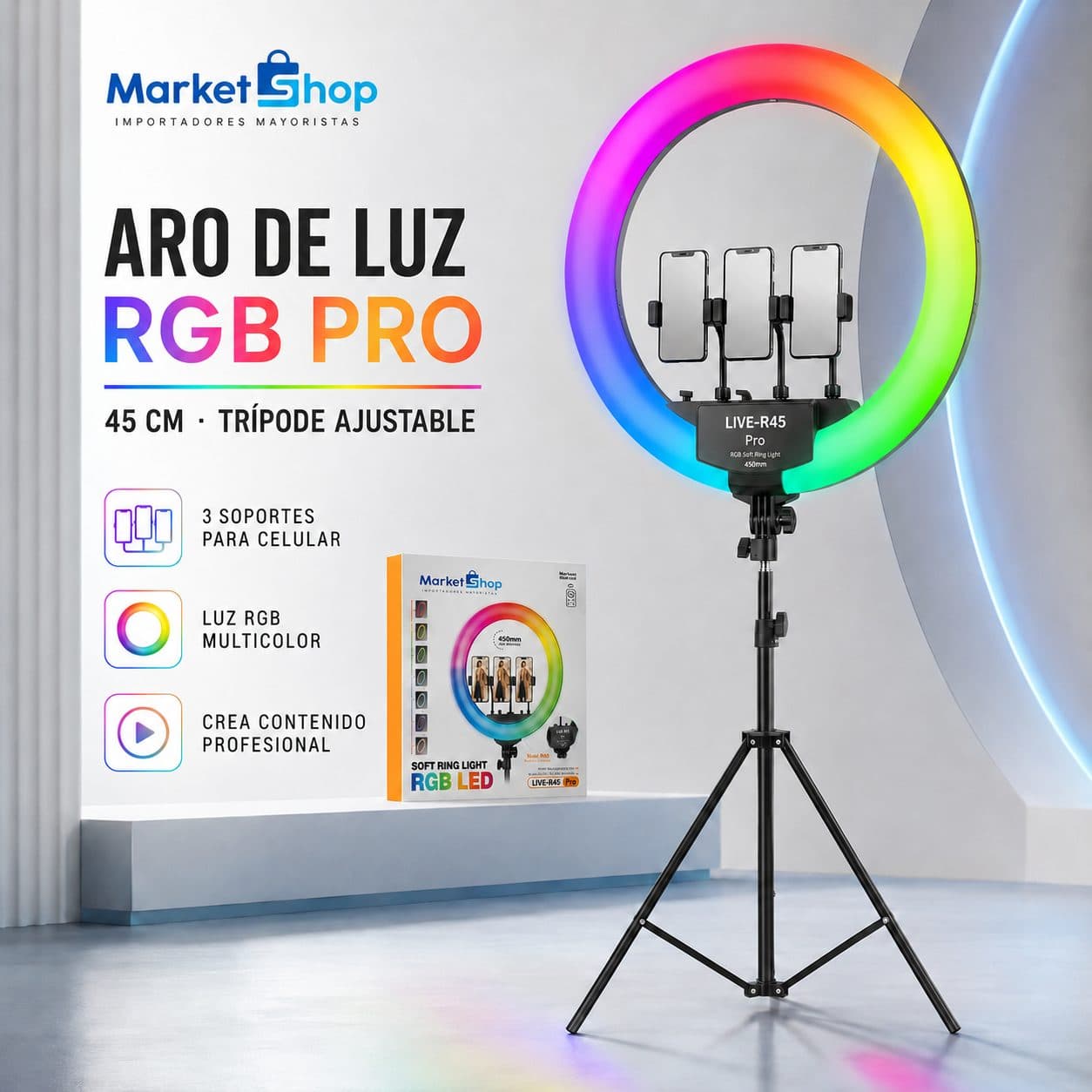 ARO DE LUZ PRO 45MM RGB